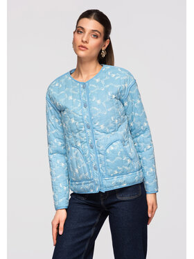 Ombre Ombre Kurtka przejściowa OW-JALP-0125 Niebieski Regular Fit