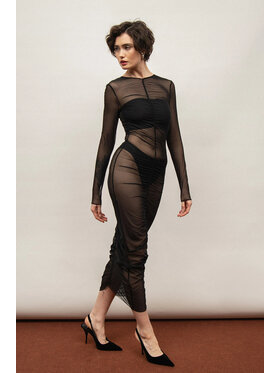 Nudyess Nudyess Abito da sera Naked z siateczki Nero Fitted Fit