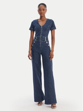 Guess Guess Overal W6RD94 D0911 Tmavomodrá Wide Leg