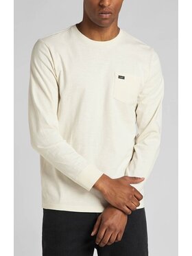 Lee Lee T-Shirt LS POCKET TEE Biały Regular Fit