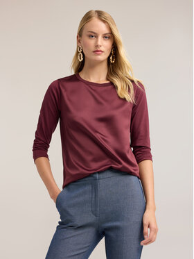 Motivi Motivi T-Shirt G064W503695N036 Bordowy Regular Fit