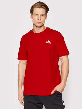 adidas adidas T-Shirt Essentials Embroidered Small Logo GK9642 Czerwony Regular Fit