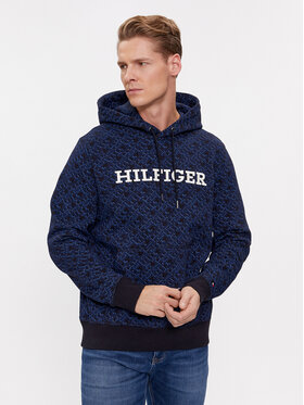 Tommy Hilfiger Tommy Hilfiger Majica dugih rukava Aop Monogram MW0MW32703 Tamnoplava Regular Fit