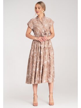 FIGL FIGL Koktejlové šaty M1180 Hnedá A-Line Fit