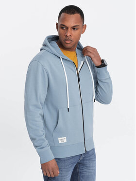 Ombre Ombre Mikina OM-SSBZ-0178 Modrá Classic Fit