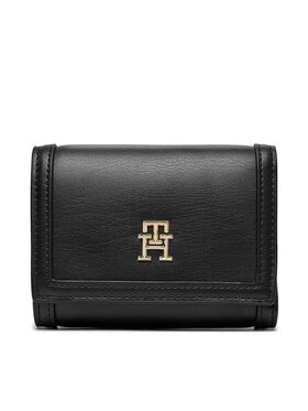 Tommy Hilfiger Tommy Hilfiger Kleine Damen Geldbörse Th City Med Flap Wallet AW0AW15746 Schwarz