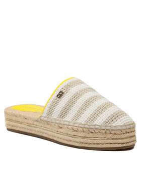 Tommy Hilfiger Tommy Hilfiger Espadrilles Feminine Crochet Mule Espadrille FW0FW07278 Bézs