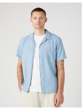 Wrangler Wrangler Koszula LS 1 PKT SHIRT Niebieski Regular Fit