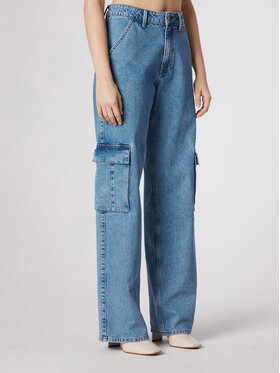 Simple Simple Džinsai SPDJ503-01 Mėlyna Relaxed Fit