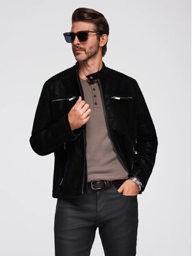 Ombre Ombre Kurtka przejściowa C637 Czarny Regular Fit