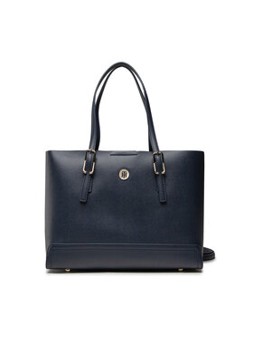 Tommy Hilfiger Tommy Hilfiger Geantă Honey Med Tote AW0AW10492 Bleumarin