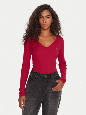 Tommy Jeans Tommy Jeans Blúz Essential DW0DW17990 Rózsaszín Slim Fit