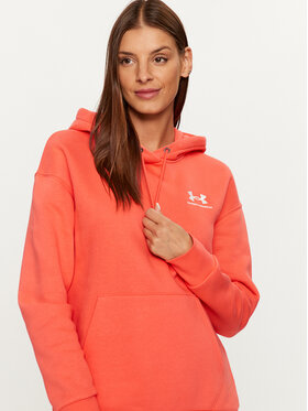 Under Armour Majica Dugih Rukava Essential Fleece Hoodie 1373033 Crvena Loose Fit