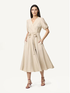 KMX KMX Sukienka koktajlowa 923950001 Beżowy Flare Fit