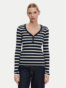 Tommy Hilfiger Tommy Hilfiger Särkpluus Henley WW0WW43905 Tumesinine Slim Fit