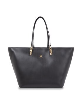 Tommy Hilfiger Tommy Hilfiger Geantă Th Refined Tote AW0AW16112 Negru