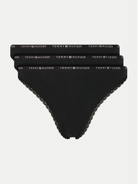 Tommy Hilfiger Tommy Hilfiger Komplet 3 par stringów UW0UW05954 Czarny