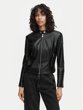 Guess Guess Bunda z imitace kůže W6YL25 W2914 Černá Regular Fit