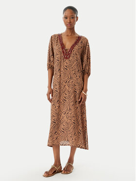 Selmark Selmark Pludmales kleita BN798 Brūns Regular Fit