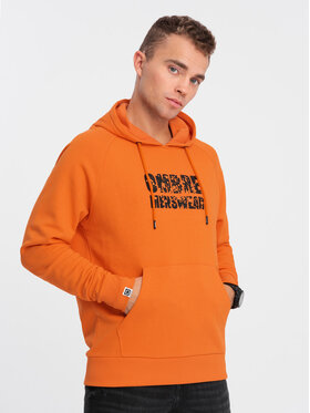 Ombre Ombre Mikina OM-SSPS-0155 Oranžová Classic Fit
