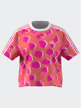 adidas adidas T-shirt Essentials 3-Stripes Single Jersey Crop Top IC6861 Arancione Loose Fit