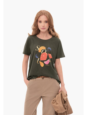 Volcano Volcano T-Shirt T-SOUL Zielony Regular Fit