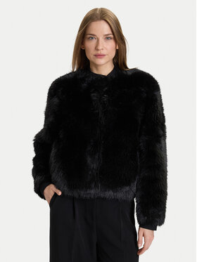 Rinascimento Rinascimento Кожено палто CFC0122217003 Черен Regular Fit