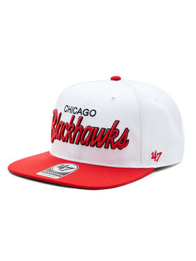 47 Brand 47 Brand Шапка с козирка NHL Chicago Blackhawks Crosstown Script Two tone '47 CAPTAIN H-CTWTT04WBP-WH Бял