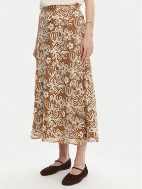 Luisa Spagnoli Luisa Spagnoli Gonna midi Tenente 541989 Beige Regular Fit
