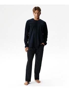 Atlantic Atlantic Piżama Long Peach Effect Granatowy Regular Fit