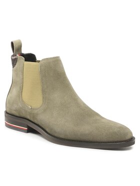 Tommy Hilfiger Tommy Hilfiger Bottines Chelsea Signature Hilfiger Suede Chelsea FM0FM04175 Vert