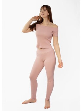 DKaren Sport DKaren Sport Komplet bluzka i spodnie Bayo Różowy Slim Fit