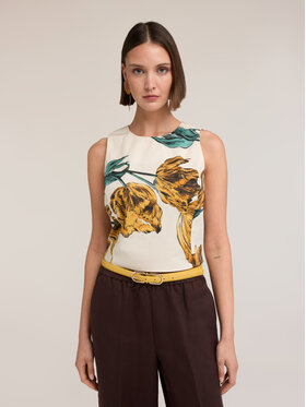 Motivi Motivi Top D080Q000596N0S1 Bianco Slim Fit