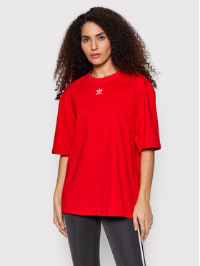 adidas adidas T-Shirt adicolor Essentials HF7474 Czerwony Relaxed Fit