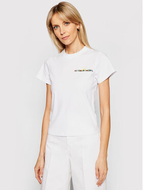 Victoria Victoria Beckham Victoria Victoria Beckham T-Shirt Organic Single 2221JTS002507A Biały Regular Fit