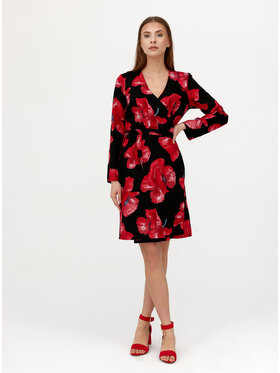 Bubala Bubala Sukienka codzienna Kopertowa’1 Czarny Feminine Fit