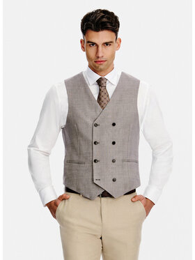Pako Lorente Pako Lorente Kamizelka garniturowa P26SF-8X-002 Brązowy Slim Fit