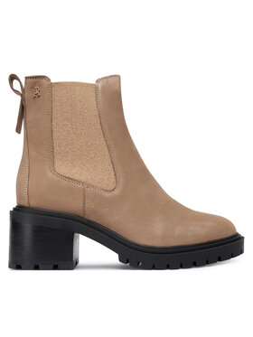 Tommy Hilfiger Tommy Hilfiger Škornji Th Nubuck Chelsea Cleated Heel FW0FW09158 Bež