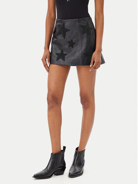 One Teaspoon One Teaspoon Fustă din piele Embellished Star 27138 Negru Regular Fit