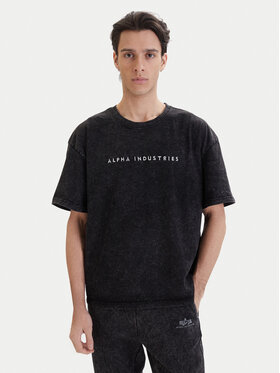 Alpha Industries Alpha Industries T-särk Acid Logo 258519 Must Regular Fit