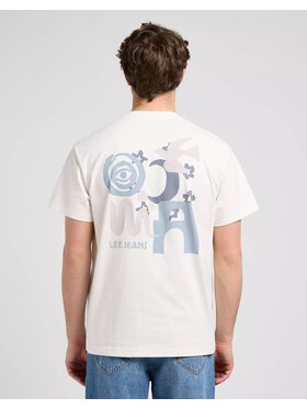 Lee Lee T-Shirt SS RELAXED GRAPHIC TEE Biały Relaxed Fit