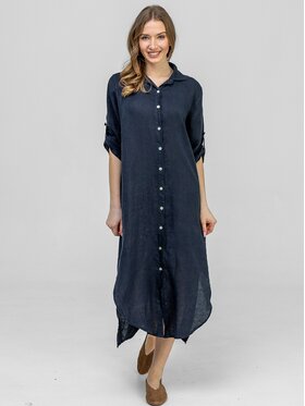 Perso Perso Košeľové šaty RBE261579F Tmavomodrá Regular Fit