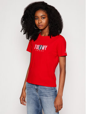 Tommy Jeans Tommy Jeans T-shirt Timeless Box DW0DW09809 Rouge Regular Fit