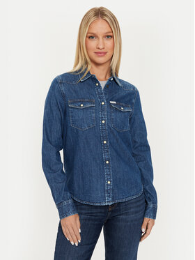 Guess Guess cămașă de blugi W4YH35 D5EI3 Bleumarin Classic Fit