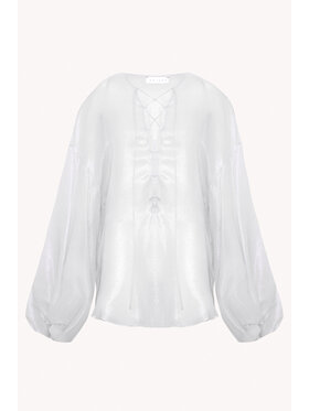 Epuzer Epuzer Koszula Silk sheer Biały Loose Fit