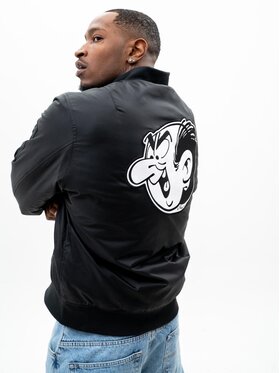 Smerfy Smerfy Kurtka bomber Kurtka Bomberka Męska Czarna / Biała Smerfy Gargamel M Czarny Regular Fit