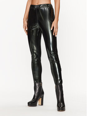 Silvian Heach Silvian Heach Панталони от имитация на кожа CVA23167LE Черен Slim Fit