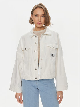 Calvin Klein Jeans Calvin Klein Jeans Džínsová bunda J20J223430 Biela Relaxed Fit