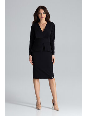 Lenitif Lenitif Sukienka K491 Czarny Regular Fit