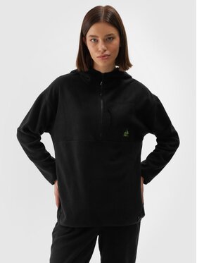 4F 4F Felpa di pile 4FWAW24TFLEF248-20S Nero Regular Fit